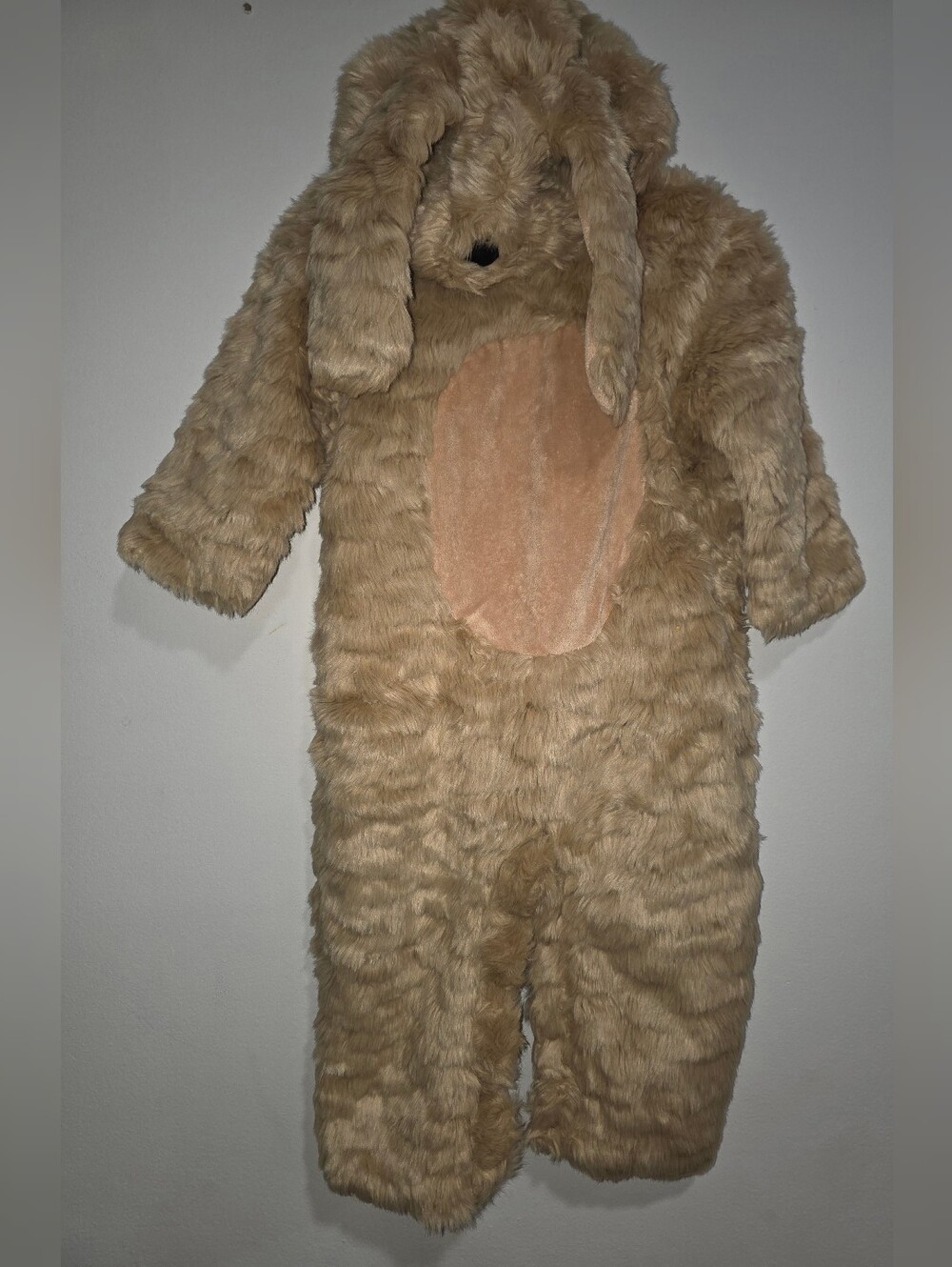 Pottery Barn Kids Tan Plush Dog Costume with Hooded Ears